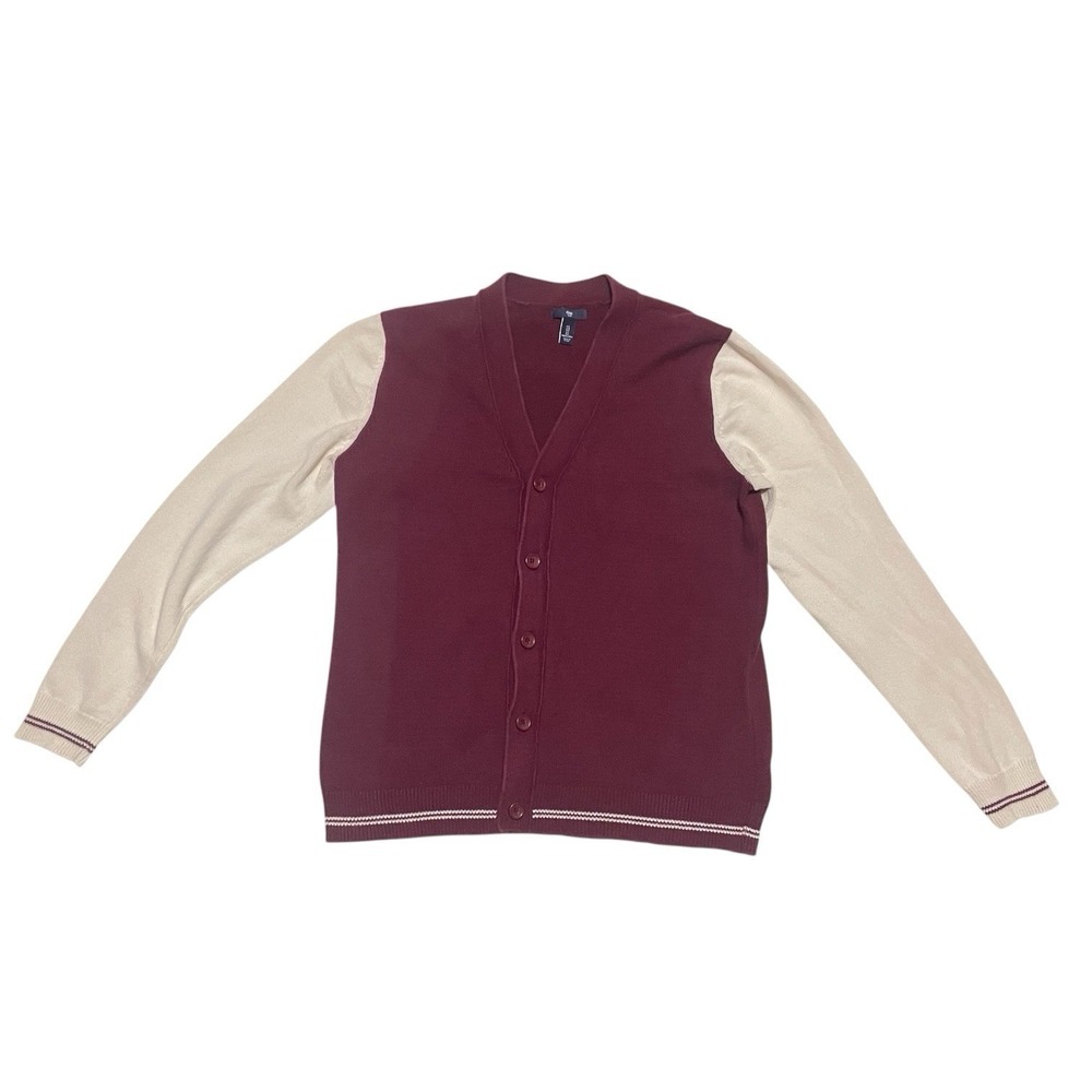 Gap Varsity  Cotton‎ Cardigan Sweater Size L Preppy Academia Old School Vintage